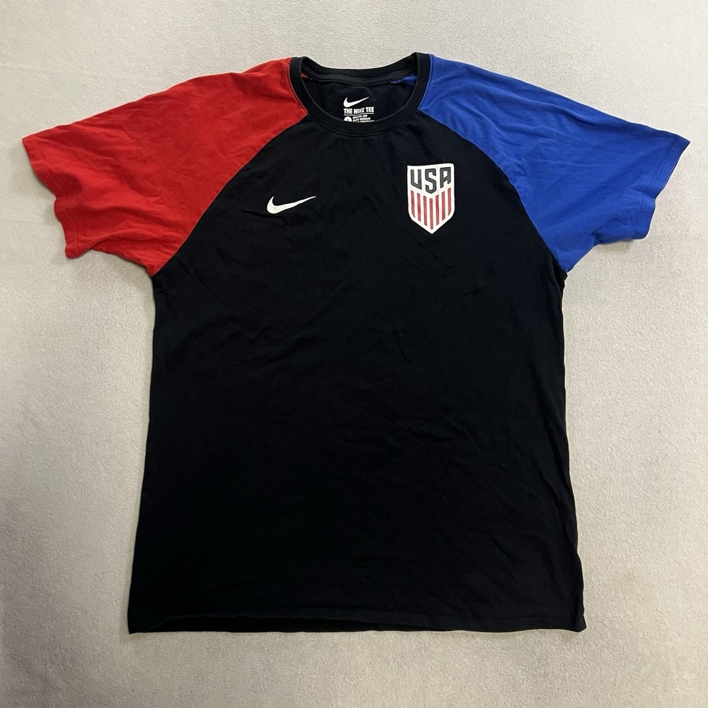 THE NIKE TEE Men's Large USA Soccer Team United States Athletic Cut Short Sleeve